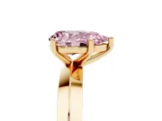 Pear-Shaped Knife-Edge Engagement Ring Setting for a Fancy Pink Lab-Grown Diamond | Yellow Gold