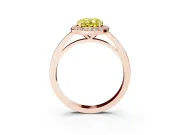 Oval Thin Halo Engagement Ring Setting for a Fancy Yellow Lab-Grown Diamond | Plain Band | Rose Gold