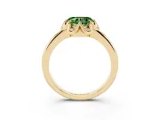 Heart-Shaped Petal Halo Engagement Ring Setting for a Fancy Green Lab-Grown Diamond | Yellow Gold