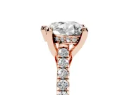 Heart-Shaped Hidden Halo Pave Engagement Ring Setting | Claw Prongs | Rose Gold