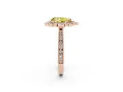 Pear-Shaped Scalloped Halo Engagement Ring Setting for a Fancy Yellow Lab-Grown Diamond | Milgrain Edges | Rose Gold
