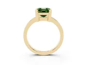 Asscher Cut Solitaire Engagement Ring Setting for a Fancy Green Lab-Grown Diamond | Flat Tab Prongs | Yellow Gold
