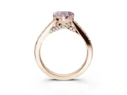 Heart-Shaped Pavé Solitaire Engagement Ring Setting for a Fancy Pink Lab-Grown Diamond | Crossover Gallery | Rose Gold
