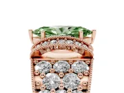 Marquise Vintage Pave Engagement Ring Setting for a Fancy Green Lab-Grown Diamond | Milgrain Edges | Rose Gold