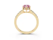 Cushion Cut Engagement Ring Setting for a Fancy Pink Lab-Grown Diamond | Yellow Gold - Design NV-24649