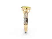 Pear-Shaped Three Row Pave Engagement Ring Setting for a Fancy Yellow Lab-Grown Diamond | Double Claws | Yellow Gold