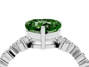 Heart-Shaped Scattered Accent Engagement Ring Setting for a Fancy Green Lab-Grown Diamond | Platinum