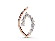 Round Lab-Grown Diamond Marquise Outline Pendant Necklace | Open Leaf Shape | Rose Gold