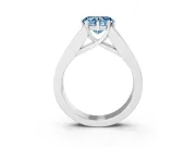 Heart-Shaped Channel-Set Engagement Ring Setting for a Fancy Blue Lab-Grown Diamond | Platinum