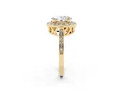 Oval Halo Engagement Ring Setting | Polished Halo Rim | Yellow Gold
