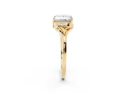 Princess Cut Leaf Bypass Solitaire Engagement Ring Setting | Polished Band | Yellow Gold