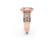 Marquise Half Bezel Engagement Ring Setting for a Fancy Pink Lab-Grown Diamond | Double Row Channel Band | Rose Gold