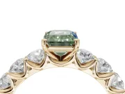 Emerald Cut Engagement Ring Setting for a Fancy Green Lab-Grown Diamond | Yellow Gold - Design NV-24455