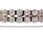 Round Lab-Grown Diamond Double Row Tennis Bracelet | Aligned Rows | Rose Gold