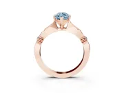 Marquise Floral Solitaire Engagement Ring Setting for a Fancy Blue Lab-Grown Diamond | Rose Gold