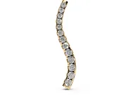 Round Lab-Grown Diamond Graduated S-Wave Pendant Necklace | Shared Prong Row | Yellow Gold