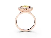 Oval Bezel Halo Engagement Ring Setting for a Fancy Yellow Lab-Grown Diamond | Rose Gold