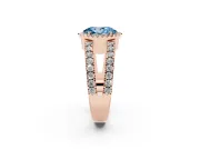 Oval Halo Split Shank Engagement Ring Setting for a Fancy Blue Lab-Grown Diamond | Rose Gold