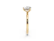 Heart Cut Diamond Solitaire Engagement Ring Set in Yellow gold with Prong Setting and Polished Band