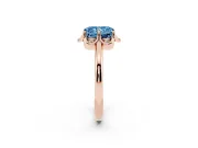 Radiant Cut Petal Halo Engagement Ring Setting for a Fancy Blue Lab-Grown Diamond | Rose Gold