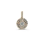 Round Lab-Grown Diamond Pavé Cluster Pendant Necklace | Stone-Set Bail | Yellow Gold