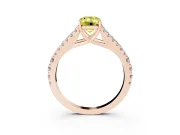 Emerald Cut Graduated Split Shank Engagement Ring Setting for a Fancy Yellow Lab-Grown Diamond | Rose Gold
