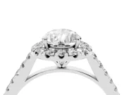 Pear-Shaped Halo Engagement Ring Setting | Pave Shoulders | White Gold