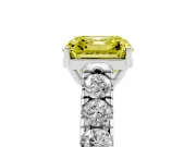 Asscher Cut Engagement Ring Setting for a Fancy Yellow Lab-Grown Diamond | White Gold - Design NV-24643