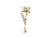 Pear-Shaped Bypass Pavé Engagement Ring Setting for a Fancy Yellow Lab-Grown Diamond | Yellow Gold