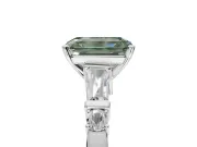 Emerald Cut Tapered Baguette Engagement Ring Setting for a Fancy Green Lab-Grown Diamond | Platinum