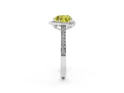 Heart-Shaped Petal Tip Halo Engagement Ring Setting for a Fancy Yellow Lab-Grown Diamond | Pavé Band | Sterling Silver