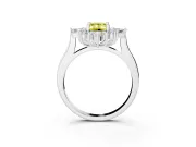Emerald Cut Engagement Ring Setting for a Fancy Yellow Lab-Grown Diamond | White Gold - Design NV-24790