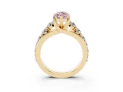 Marquise Graduated Engagement Ring Setting for a Fancy Pink Lab-Grown Diamond | Yellow Gold