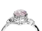 Marquise Leaf Bypass Solitaire Engagement Ring Setting for a Fancy Pink Lab-Grown Diamond | Sterling Silver