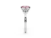 Fancy Pink Oval Cut Diamond Solitaire Engagement Ring Set in Silver with Slim Tapered Solitaire Band