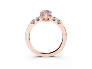Marquise Five Stone Engagement Ring Setting for a Fancy Pink Lab-Grown Diamond | Rose Gold