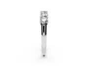 Five-Stone Round Diamond Wedding Band Set in Silver with Prong Setting