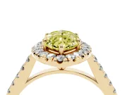 Marquise Halo Engagement Ring Setting for a Fancy Yellow Lab-Grown Diamond | Pave Shoulders | Yellow Gold