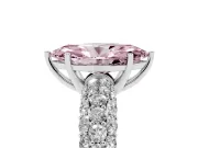 Marquise Multi Row Pave Engagement Ring Setting for a Fancy Pink Lab-Grown Diamond | Sterling Silver
