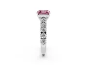 Asscher Cut Engagement Ring Setting for a Fancy Pink Lab-Grown Diamond | White Gold - Design NV-24643