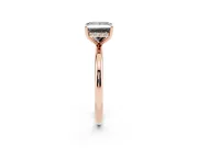 Princess Cut Hidden Halo Engagement Ring Setting for a Black Center | Thin Plain Band | Rose Gold