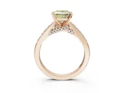 Princess Cut Pavé Solitaire Engagement Ring Setting for a Fancy Yellow Lab-Grown Diamond | Crossover Gallery | Rose Gold