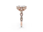 Marquise Milgrain Halo Engagement Ring Setting | Graduated Shoulders | Rose Gold