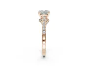 Cushion Cut Pavé Solitaire Engagement Ring Setting | Crossover Gallery | Rose Gold