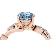Oval Twisted Vine Engagement Ring Setting for a Fancy Blue Lab-Grown Diamond | Rose Gold