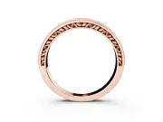 Round Lab-Grown Diamond Vintage Double Row Half Eternity Band | Milgrain Edges | Rose Gold