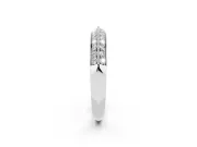 Round Lab-Grown Diamond Double Row Pavé Wedding Band | Faceted Shank | Platinum