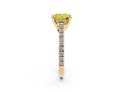 Radiant Cut Hidden Halo Pave Engagement Ring Setting for a Fancy Yellow Lab-Grown Diamond | Claw Prongs | Yellow Gold