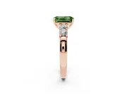 Emerald Cut Five Stone Engagement Ring Setting for a Fancy Green Lab-Grown Diamond | Rose Gold