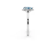 Pear-Shaped Halo Engagement Ring Setting for a Fancy Blue Lab-Grown Diamond | Plain Polished Band | White Gold